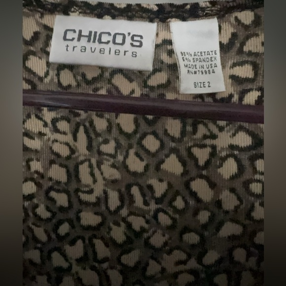 Chico's Travelers Wrap Midi Dress Animal Print V-Neck Animal Print - Picture 3 of 3